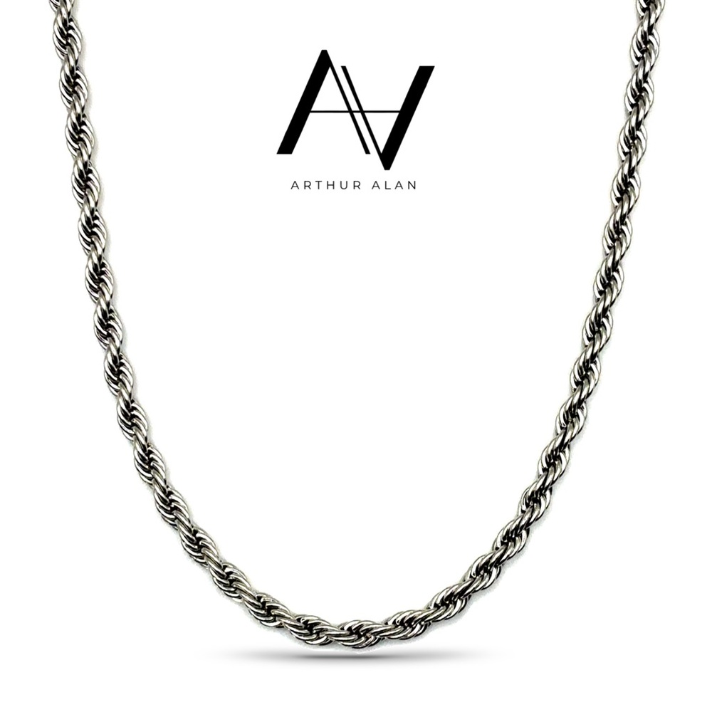 Rope Chain Necklace (Silver) 5MM | Arthur Alan Jewelry